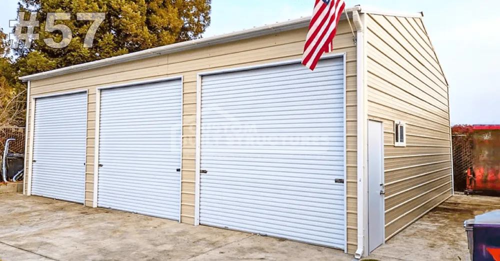 #57 24x36x12 Residential Metal Garage Workshop